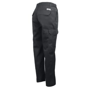 Pantalon cargo MRB-011 avec taille flexible, poches multiples et tissu résistant en twill polyester-coton.