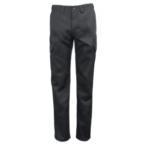 Pantalon cargo MRB-011 avec taille flexible, poches multiples et tissu résistant en twill polyester-coton.