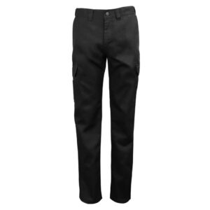 Pantalon cargo MRB-011 avec taille flexible, poches multiples et tissu résistant en twill polyester-coton.