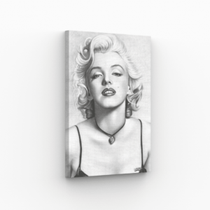 Portrait de Marilyn Monroe dessiné au crayon, une œuvre artistique élégante et intemporelle.