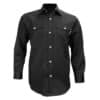 Chemise à manches longues 625S avec boutons pressions, en Marine Navy et Noir, pour un usage professionnel.