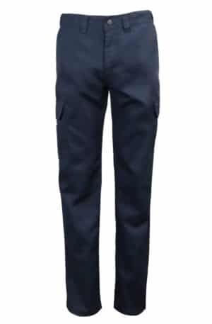 Pantalon cargo MRB-011 avec taille flexible, poches multiples et tissu résistant en twill polyester-coton.