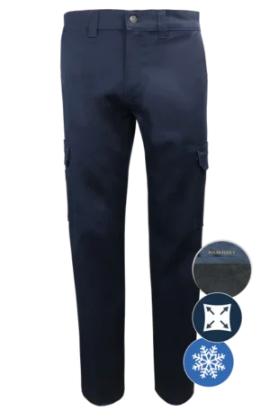 011EXD pantalon cargo doublé avec poches multiples et doublure polaire.